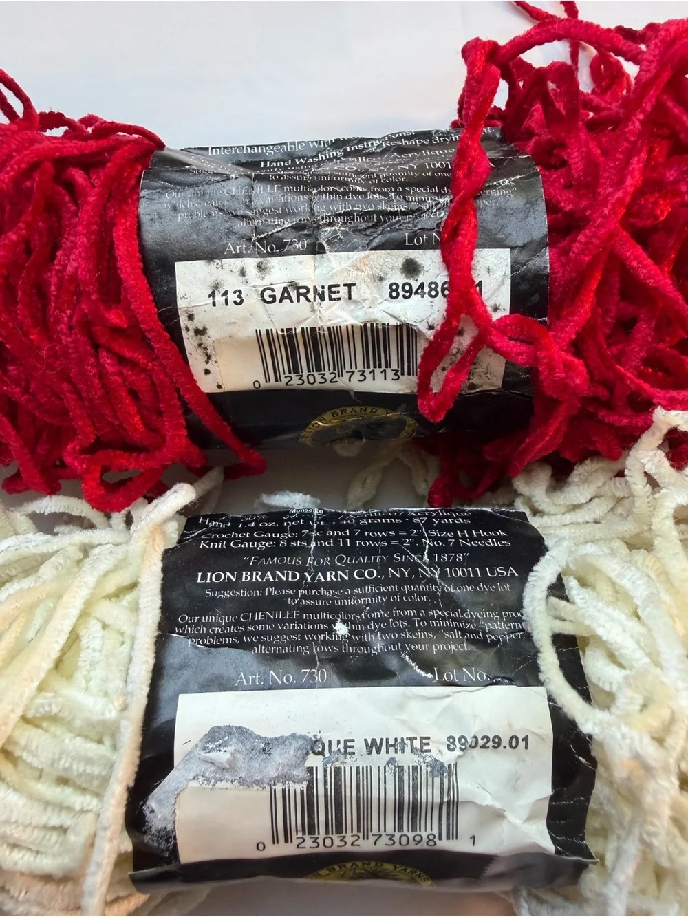 ✨ DISCONTINUED VINTAGE LION CHENILLE SENSATIONS YARN LOT